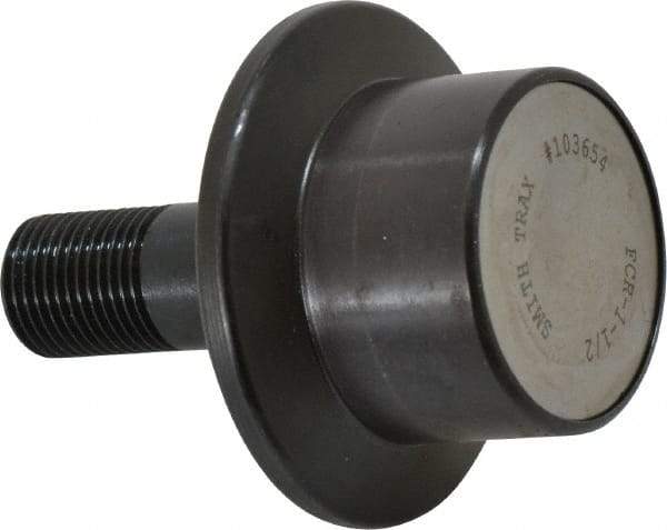 Accurate Bushing - 1-1/2" Roller Diam x 1-3/16" Width, 5/8" Stud Diam x 1-1/2" Length, Flanged Load Roller - Steel, 3/4" Thread Length, 5/8-18 Thread, 2,520 Lb Dynamic Cap, 1,370 Lb Static Cap - All Tool & Supply