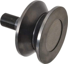 Accurate Bushing - 3-1/2" Roller Diam x 1-11/16" Width, 7/8" Stud Diam x 2" Length, V Guide Roller - Steel, 1-1/8" Thread Length, 7/8-14 Thread, 3,490 Lb Dynamic Cap, 2,000 Lb Static Cap - All Tool & Supply