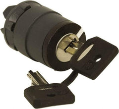 Schneider Electric - 22mm Mount Hole, 2 Position, Key Operated, Selector Switch Only - Black, Momentary (MO), Nonilluminated, Shock, Vibration and Water Resistant - All Tool & Supply