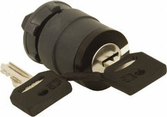 Schneider Electric - 22mm Mount Hole, Key Operated, Selector Switch Only - Black, Momentary (MO), Vibration and Water Resistant - All Tool & Supply