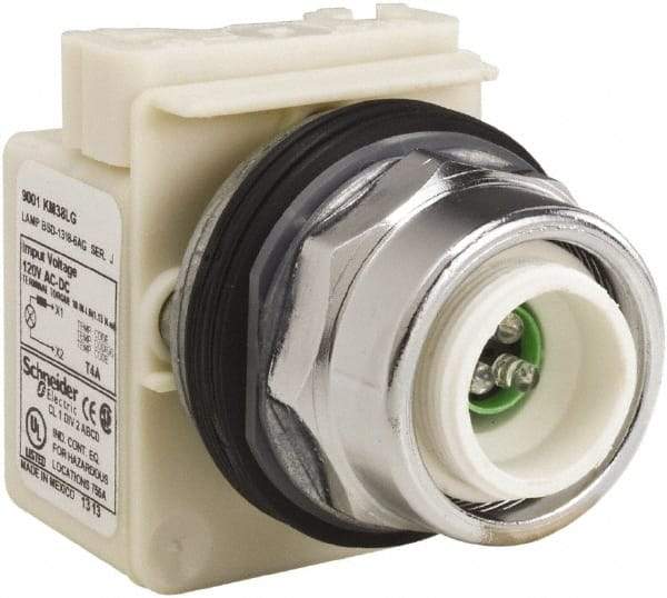 Schneider Electric - Extended Straight Pushbutton Switch Operator - Green, Round Button, LED Lamp, Illuminated - All Tool & Supply