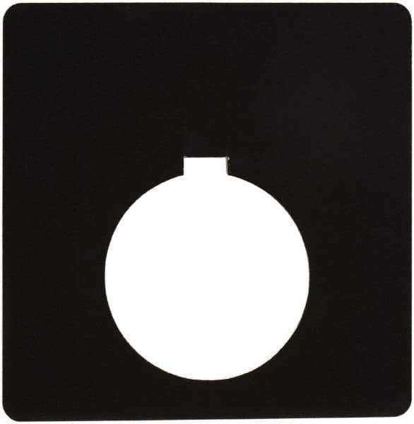 Schneider Electric - Square, Plastic Legend Plate - Blank - Black Background, White Letters, 1.2 Inch Hole Diameter, 2-1/2 Inch Square - All Tool & Supply