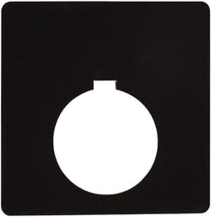 Schneider Electric - Square, Plastic Legend Plate - Blank - Black Background, White Letters, 1.2 Inch Hole Diameter, 2-1/2 Inch Square - All Tool & Supply