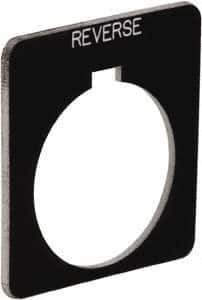 Schneider Electric - Square, Plastic Legend Plate - Reverse - Black Background, White Letters, 1.22 Inch Hole Diameter, 1-3/4 Inch Square - All Tool & Supply