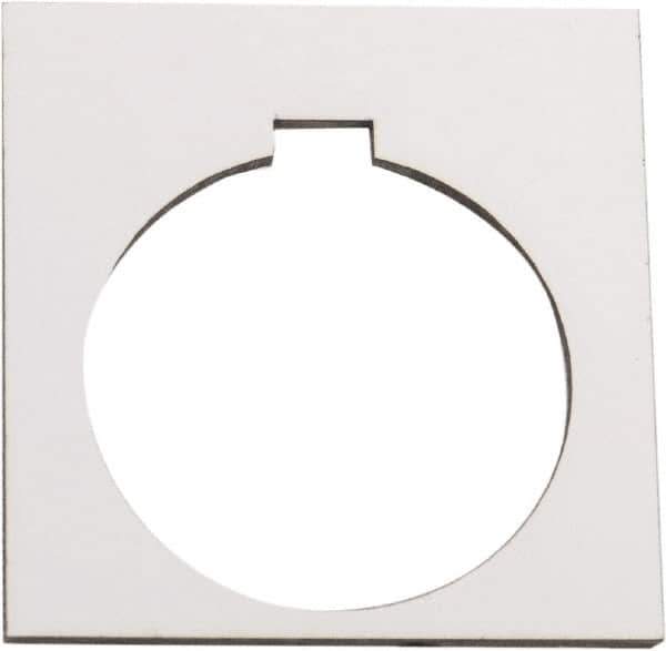 Schneider Electric - Square, Plastic Legend Plate - Blank - White Background, Black Letters, 1.2 Inch Hole Diameter, 1-3/4 Inch Square - All Tool & Supply