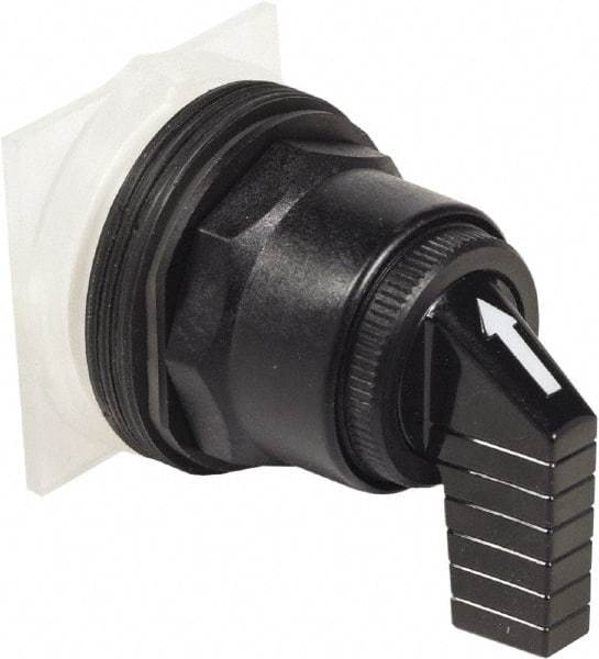 Schneider Electric - 1.18 Inch Mount Hole, 3 Position, Knob and Pushbutton Operated, Selector Switch Only - Black, Momentary (MO), without Contact Blocks, Anticorrosive, Weatherproof, Dust and Oil Resistant - All Tool & Supply