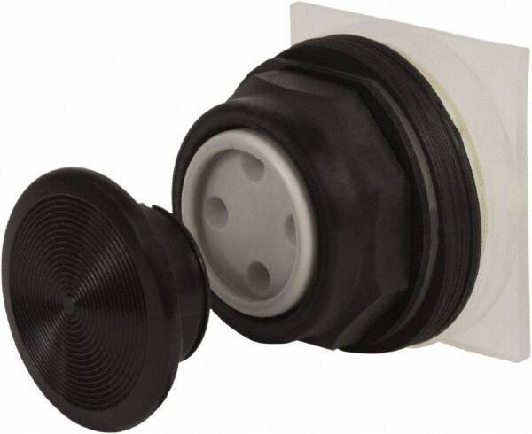 Schneider Electric - 30mm Mount Hole, Extended Straight, Pushbutton Switch Only - Black Pushbutton, Momentary (MO) - All Tool & Supply