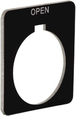 Schneider Electric - Square, Plastic Legend Plate - Open - Black Background, White Letters, 1.2 Inch Hole Diameter, 1-3/4 Inch Square - All Tool & Supply