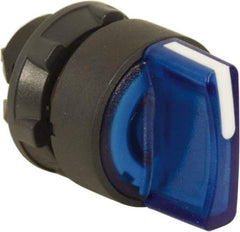 Schneider Electric - 22mm Mount Hole, 3 Position, Handle Operated, Selector Switch Only - Blue, Maintained (MA), Illuminated, Shock, Vibration and Water Resistant - All Tool & Supply