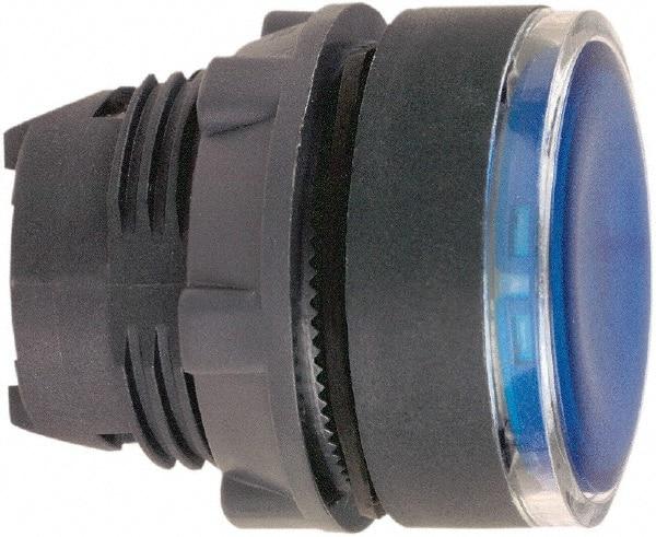 Schneider Electric - 22mm Mount Hole, Flush, Pushbutton Switch Only - Round, Blue Pushbutton, Illuminated, Momentary (MO) - All Tool & Supply