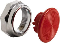 Schneider Electric - Extended Mushroom Head Pushbutton Switch 1-3/8" Snap-In Knob - Red, Round Button, Nonilluminated - All Tool & Supply