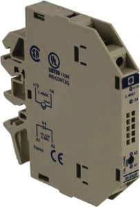 Schneider Electric - 17 Milliamp, NC Configuration, Interface Relay Module - DIN Rail Mount, 23 to 131°F, 120 to 127 Volt - All Tool & Supply