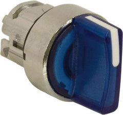 Schneider Electric - 22mm Mount Hole, 3 Position, Handle Operated, Selector Switch - Blue, Momentary (MO), Illuminated, Shock, Vibration and Water Resistant - All Tool & Supply