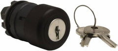 Schneider Electric - 22mm Mount Hole, Extended Mushroom Head, Pushbutton Switch Only - Round, Black Pushbutton, Nonilluminated, Maintained (MA) - All Tool & Supply