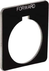 Schneider Electric - Square, Plastic Legend Plate - Forward - Black Background, White Letters, 1.22 Inch Hole Diameter, 1-3/4 Inch Square - All Tool & Supply