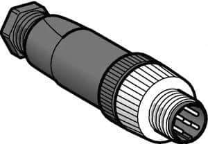 Telemecanique Sensors - 3 Amp, M12 5 Pin Male Straight Field Attachable Connector Sensor and Receptacle - 30 VAC, 36 VDC, IP67 Ingress Rating - All Tool & Supply