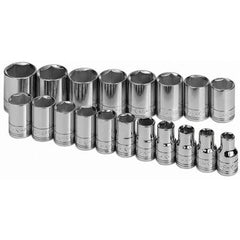 SK - 1/2" Drive Standard Socket Set - 10 to 28mm, Metric Measurement Standard - All Tool & Supply