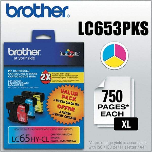 Brother - Cyan, Magenta & Yellow Ink Cartridge - Use with Brother MFC-5890CN, 5895CW, 6490CW, 6890CDW - All Tool & Supply