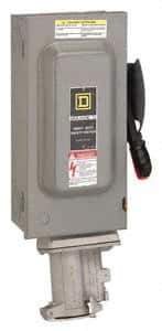 Square D - 60 Amp, 600 VAC, 3 Pole Fused Safety Switch - NEMA 1, 50 hp at 600 VAC (Triple Phase) - All Tool & Supply