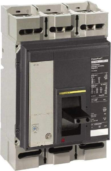 Square D - 800 Amp, 600 VAC, 3 Pole, Panel Mount Molded Case Circuit Breaker - Electronic Trip, Multiple Breaking Capacity Ratings, 3/0 AWG - All Tool & Supply