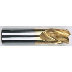 3/8" Dia. - 2-1/2" OAL - Chip Breaker-Solid CBD - TiCN-Single End Roughing End Mill - 4 FL - All Tool & Supply