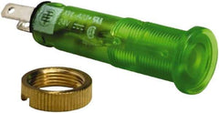 Schneider Electric - 24 V Green Lens LED Pilot Light - Quick Connect Tag Connector, 10mm Wide - All Tool & Supply