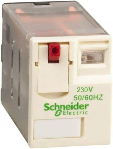 Schneider Electric - 3,000 VA Power Rating, Electromechanical Plug-in General Purpose Relay - 12 Amp at 250/277 VAC & 28 VDC, 6 Amp at 250 VAC & 28 VDC, 2CO, 230 VAC at 50/60 Hz - All Tool & Supply