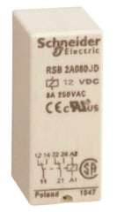 Schneider Electric - 2,000 VA Power Rating, Electromechanical Plug-in General Purpose Relay - 8 Amp at 250 VAC & 28 VDC, 2CO, 12 VDC - All Tool & Supply