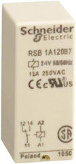 Schneider Electric - 3,000 VA Power Rating, Electromechanical Plug-in General Purpose Relay - 12 Amp at 250 VAC & 12 Amp at 28 VDC, 1CO, 24 VAC - All Tool & Supply