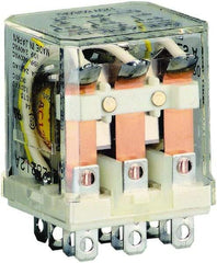 Square D - 1/2 hp at 120 Volt & 3/4 hp at 240 Volt, Electromechanical Plug-in General Purpose Relay - 10 Amp at 250 VAC, 3PDT, 120 VAC at 50/60 Hz - All Tool & Supply