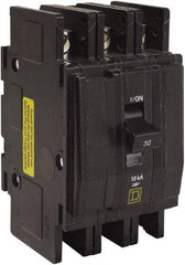 Square D - 15 Amp, 240 VAC, 3 Pole, DIN Rail Mounted, Flush Mount, Surface Mount Miniature Circuit Breaker - Thermal Magnetic Trip, 10 kA at 120/240 VAC Breaking Capacity, 14-2 (Aluminum), 14-2 (Copper) AWG, 74mm Deep x 103mm High x 19mm Wide - All Tool & Supply