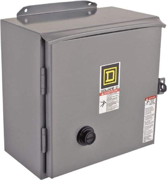 Square D - 440 Coil VAC at 50 Hz, 480 Coil VAC at 60 Hz, 27 Amp, NEMA Size 1, Reversible Enclosed Enclosure NEMA Motor Starter - 3 Phase hp: 10 at 460 VAC, 10 at 575 VAC, 7-1/2 at 200 VAC, 7-1/2 at 230 VAC, 12 Enclosure Rating - All Tool & Supply