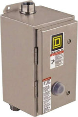 Square D - 220 Coil VAC at 50 Hz, 240 Coil VAC at 60 Hz, 27 Amp, NEMA Size 1, Nonreversible Enclosed Enclosure NEMA Motor Starter - 3 Phase hp: 10 at 460 VAC, 10 at 575 VAC, 7-1/2 at 200 VAC, 7-1/2 at 230 VAC, 4x Enclosure Rating - All Tool & Supply