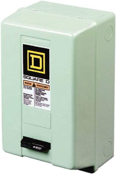 Square D - 3 Pole, 220 Coil VAC at 50 Hz, 240 Coil VAC at 60 Hz, 90 Amp NEMA Contactor - NEMA 1 Enclosure, 50 Hz at 220 VAC and 60 Hz at 240 VAC - All Tool & Supply