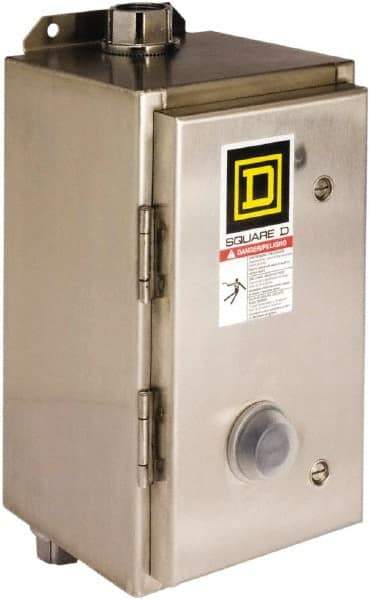 Square D - 440 Coil VAC at 50 Hz, 480 Coil VAC at 60 Hz, 45 Amp, NEMA Size 2, Nonreversible Enclosed Enclosure NEMA Motor Starter - 3 Phase hp: 10 at 200 VAC, 15 at 230 VAC, 25 at 460 VAC, 25 at 575 VAC, 4x Enclosure Rating - All Tool & Supply