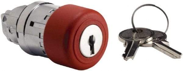 Schneider Electric - 22mm Mount Hole, Extended Mushroom Head, Pushbutton Switch Only - Round, Red Pushbutton, Maintained (MA), Momentary (MO) - All Tool & Supply