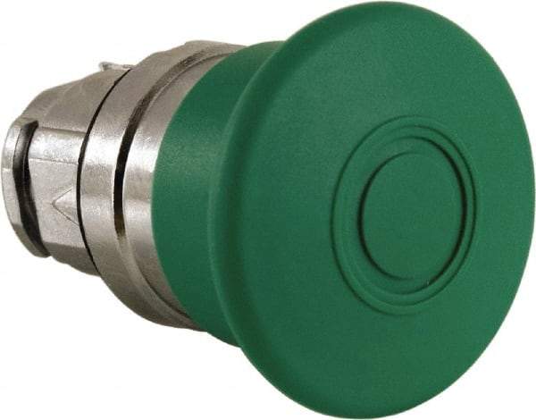 Schneider Electric - 22mm Mount Hole, Extended Mushroom Head, Pushbutton Switch Only - Round, Green Pushbutton, Nonilluminated, Maintained (MA) - All Tool & Supply