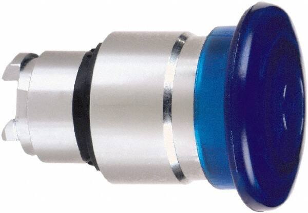 Schneider Electric - 22mm Mount Hole, Extended Mushroom Head, Pushbutton Switch Only - Round, Blue Pushbutton, Nonilluminated, Maintained (MA) - All Tool & Supply