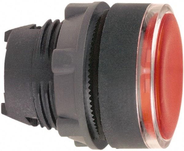 Schneider Electric - 22mm Mount Hole, Flush, Pushbutton Switch Only - Round, Red Pushbutton, Illuminated, Maintained (MA) - All Tool & Supply