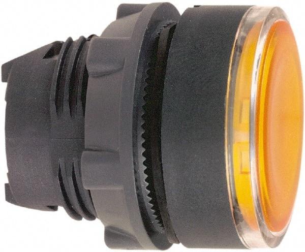 Schneider Electric - 22mm Mount Hole, Flush, Pushbutton Switch Only - Round, Orange Pushbutton, Illuminated, Maintained (MA) - All Tool & Supply