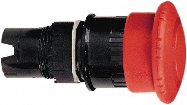 Schneider Electric - 16mm Mount Hole, Extended Mushroom Head, Pushbutton Switch Only - Round, Red Pushbutton, Maintained (MA), Momentary (MO), Vibration Resistant - All Tool & Supply