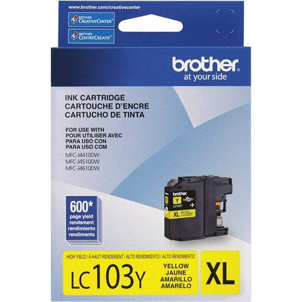 Brother - Yellow Ink Cartridge - Use with Brother DCP-J152W, MFC-J245, J285DW, J4310DW, J4410DW, J450DW, J4510DW, J4610DW, J470DW, J4710DW, J475DW, J650DW, J6520DW, J6720DW, J6920DW, J870DW, J875DW - All Tool & Supply