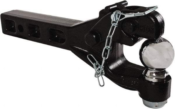 Buyers Products - 12,000 Lb Capacity, 15.52" Long, 2" Shank, Pintle Hook Hitch Drawbar with Ball - Vehicle Class Unrated, 9/16" Ball Hole Diam, 2-5/16" Ball Diam - All Tool & Supply