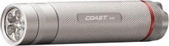 Coast Cutlery - White LED Bulb, 150 Lumens, Industrial/Tactical Flashlight - Silver Aluminum Body, 3 AAA Batteries Included - All Tool & Supply