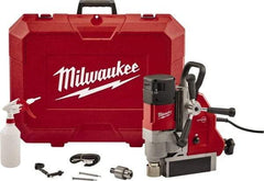 Milwaukee Tool - 1-5/8" Chuck, 5.125" Travel, Portable Electromagnetic Drill Press - 470-730 RPM, 13 Amps, 2.3 hp, 1750 Watts - All Tool & Supply