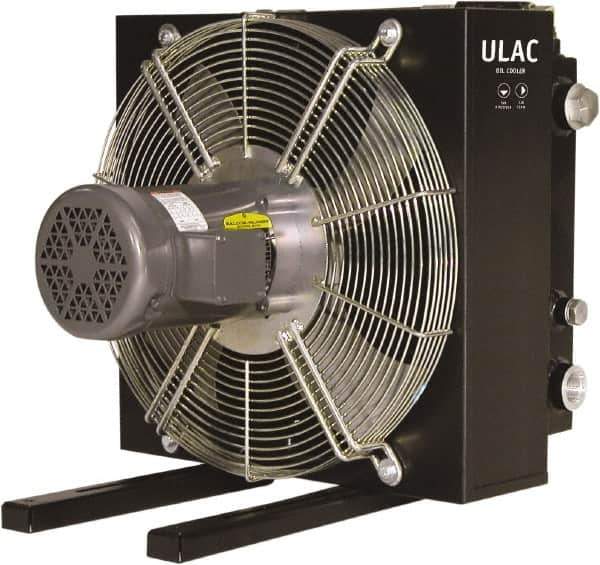 Parker - 1" SAE O-Ring Boss, 1 Fan Mount, Liquid-To-Air Aluminum Brazed Process Equipment Heat Exchanger - Oil Cooler, Ethylene Glycol/Water Mixture Cooler, 18.5" High x 17.3" Wide x 20.8" Deep, 780 BTU/Hr, 250°F Max - All Tool & Supply