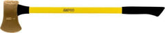 Ampco - 8 Lb Head Single Bit Axe - 36" OAL, 5" Long Blade, 36" Long Handle, Fiberglass Cushion Grip Handle, 8" Long Head - All Tool & Supply