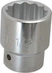 Proto - 1-1/2", 1" Drive, Standard Hand Socket - 12 Points, 2-3/4" OAL - All Tool & Supply