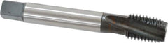 Emuge - 1-8 UNC 3 Flute 2BX Modified Bottoming Spiral Flute Tap - Cobalt, Oxide Finish, 6.299" OAL, Right Hand Flute, Right Hand Thread, Series Rekord D-Ti - All Tool & Supply