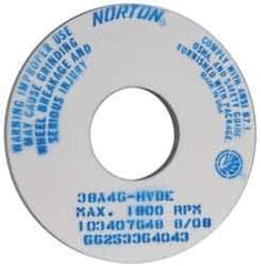 Norton - 14" Diam x 5" Hole x 1" Thick, H Hardness, 46 Grit Surface Grinding Wheel - Aluminum Oxide, Type 1, Coarse Grade, 1,800 Max RPM, Vitrified Bond, No Recess - All Tool & Supply